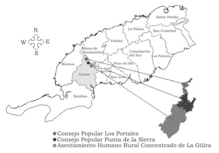 Ubicación geográfica de los sitios de estudio.