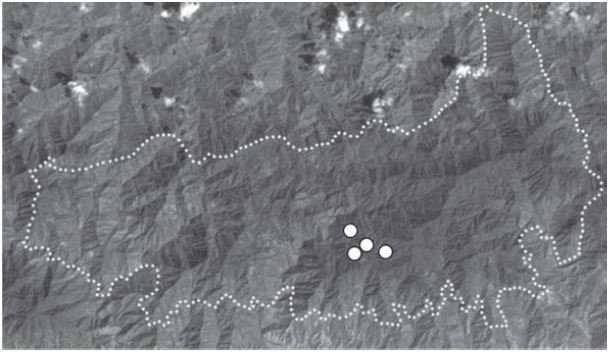 Ubicación geográfica de los grupos o subpoblaciones de A. maestrensis.