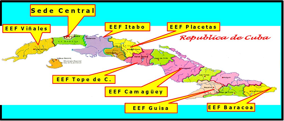 Ubicación de las colecciones de maderas en las estaciones experimentales de las diferentes provincias del país.