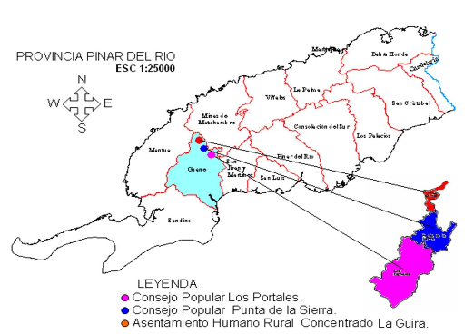 Ubicación geográfica de los sitios de estudio